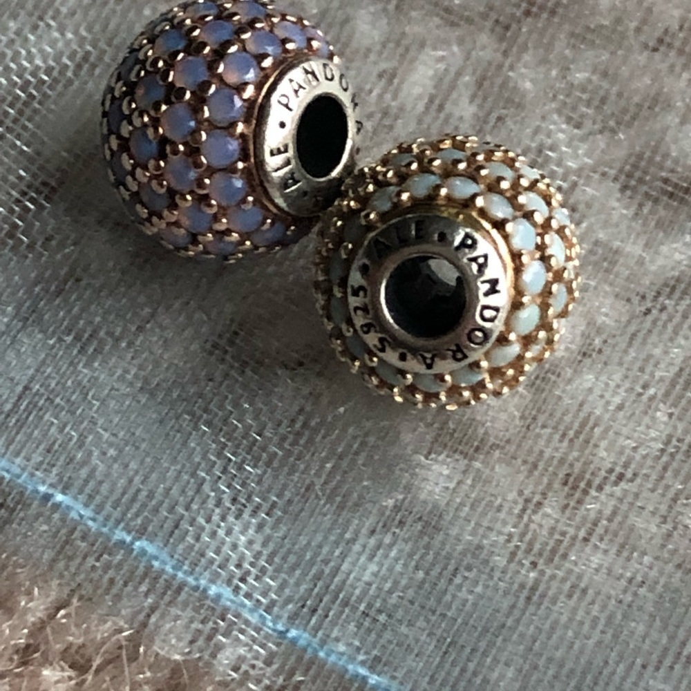 Pair of Pandora essence charms, Love and Hope